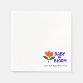 Baby in Bloom Tulip Trendy Modern Baby Shower Napk Serviette