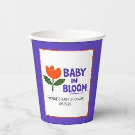 Baby in Bloom Tulip Trendy Modern Baby Shower Pappbecher