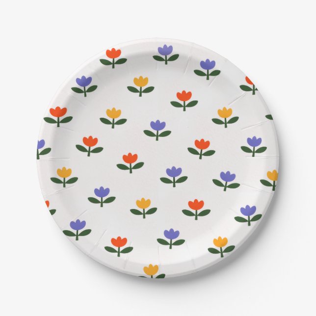 Baby in Bloom Tulip Trendy Modern Baby Shower Pappteller (Vorderseite)