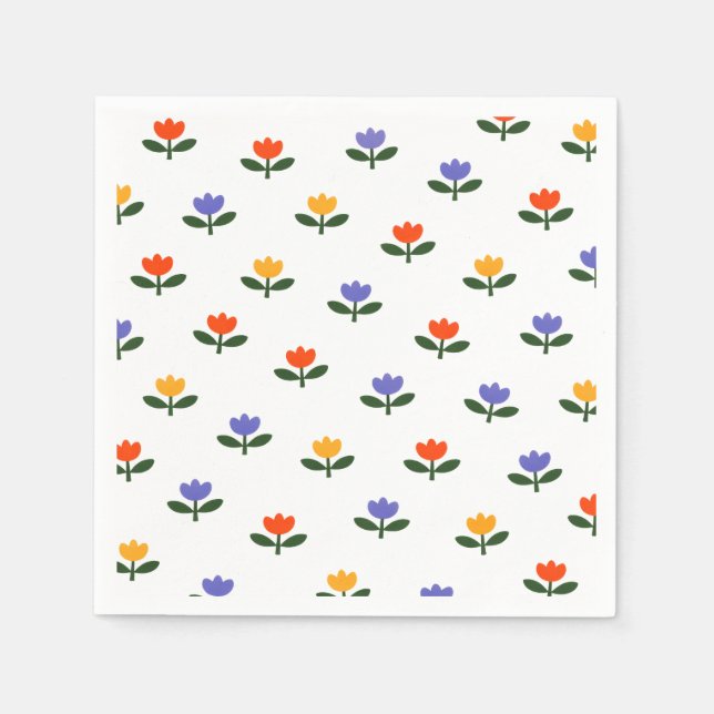 Baby in Bloom Tulip Trendy Modern Baby Shower Serviette (Vorderseite)