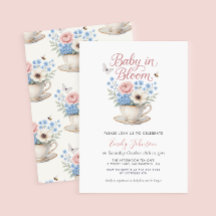 Baby In Bloom Vintage Baby Shower Einladung