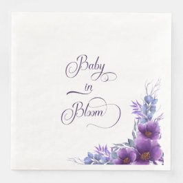 Baby in Bloom Wasserfarbe Lila Blume Kinderdusche Serviette
