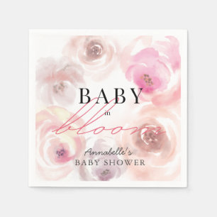 Baby in Bloom Wasserfarbe Rose Kinderdusche Serviette