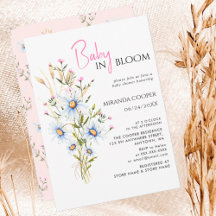 Baby in Bloom Wasserfarbe Wildblume Kinderdusche