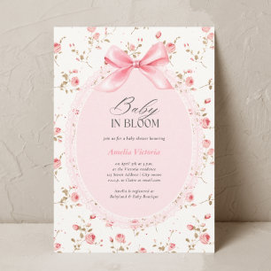 Baby in Bloom Watercolor Blumenknecht Babydusche Einladung