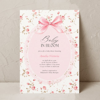 Baby in Bloom Watercolor Blumenknecht Babydusche Einladung