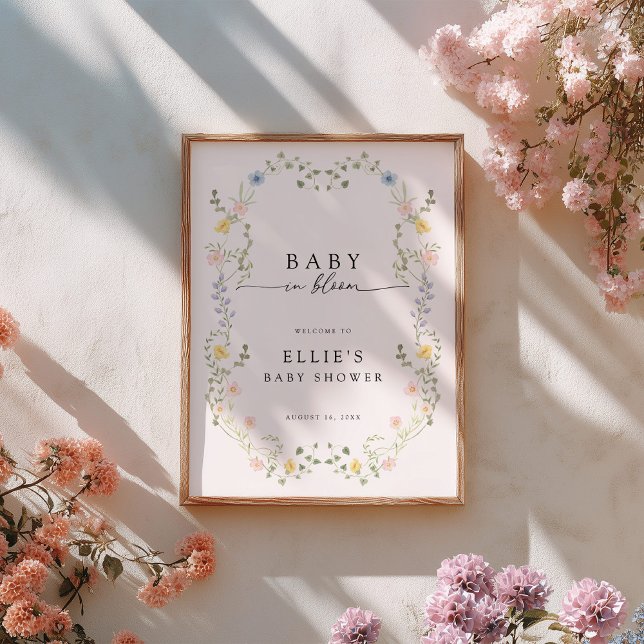 Baby In Bloom Welcome Poster Sign (Von Creator hochgeladen)