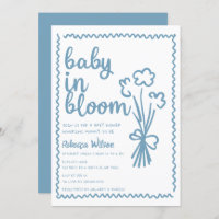 Baby in Bloom Whimsical Hand Drawn Boy Baby Dusche