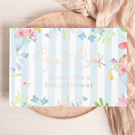 Baby in Bloom Whimsical Stripes Babydusche Gästebuch