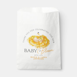 Baby in Bloom whimsy Aquarell gelbe Babydusche Geschenktütchen