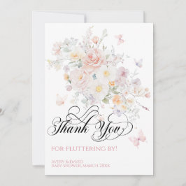 Baby in Bloom Wild Blume Butterfly Babydusche Dankeskarte