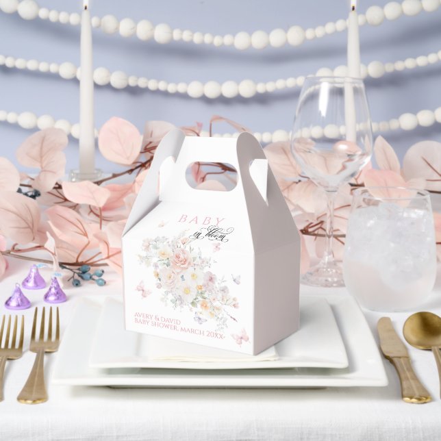 Baby in Bloom Wild Blume Butterfly Babydusche Geschenkschachtel (Hochzeit)