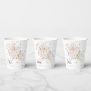 Baby in Bloom Wild Blume Butterfly Babydusche Pappbecher