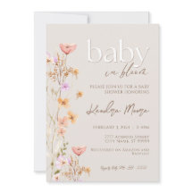 Baby in Bloom Wild Blume Kinderdusche Einladung