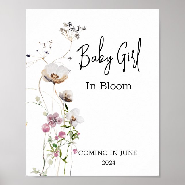 Baby in Bloom Wild Blume Shower Girl Poster (Vorne)