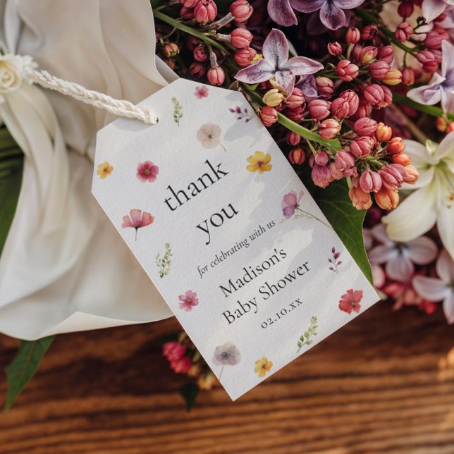 Baby in Bloom Wildblume Baby Dusche Gefallen Geschenkanhänger (Von Creator hochgeladen)