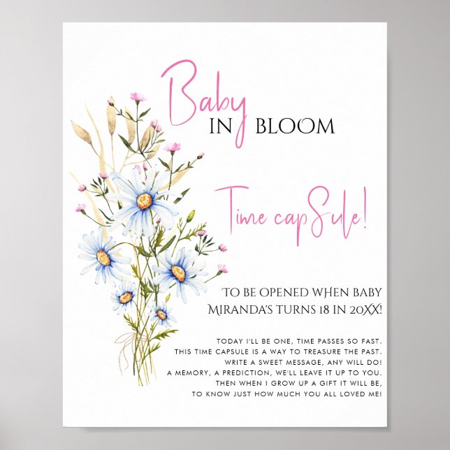 Baby in Bloom Wildblume Baby Duschzeit Kapsel Poster (Vorne)