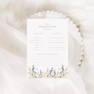 Baby in Bloom Wildblume Baby Predictions Game Mitteilungskarte