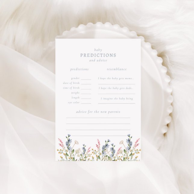 Baby in Bloom Wildblume Baby Predictions Game Mitteilungskarte (Von Creator hochgeladen)