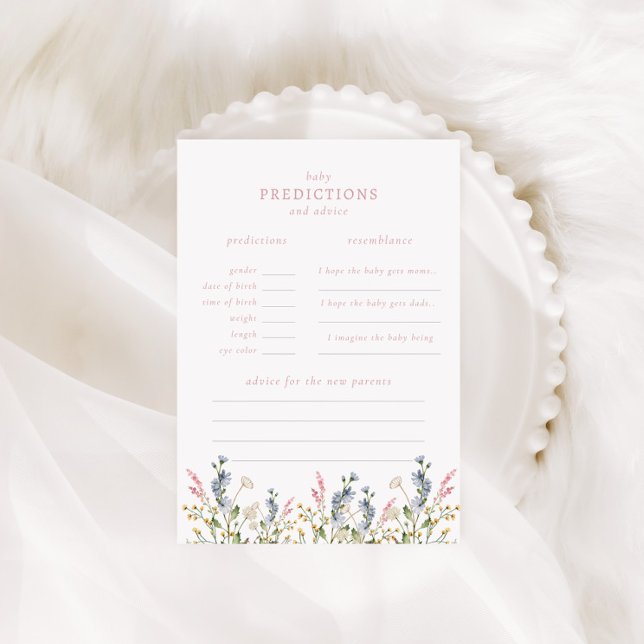 Baby in Bloom Wildblume Baby Predictions Game Mitteilungskarte (Von Creator hochgeladen)