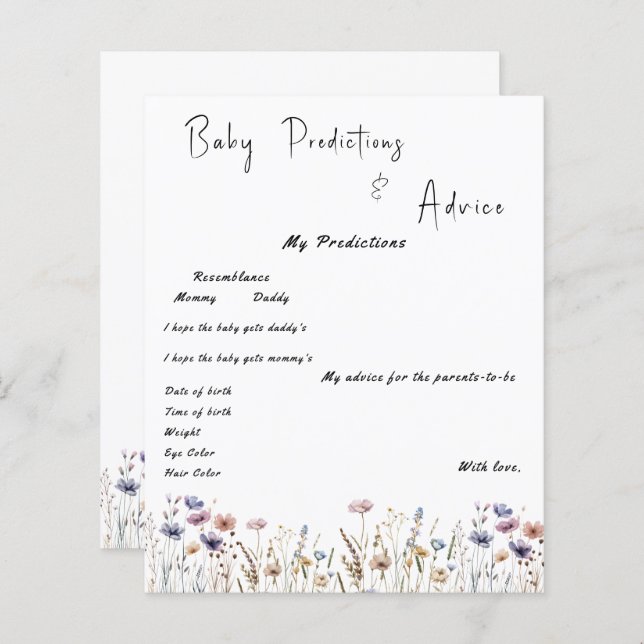 Baby in Bloom Wildblume Baby Showroom Flyer (Vorne/Hinten)