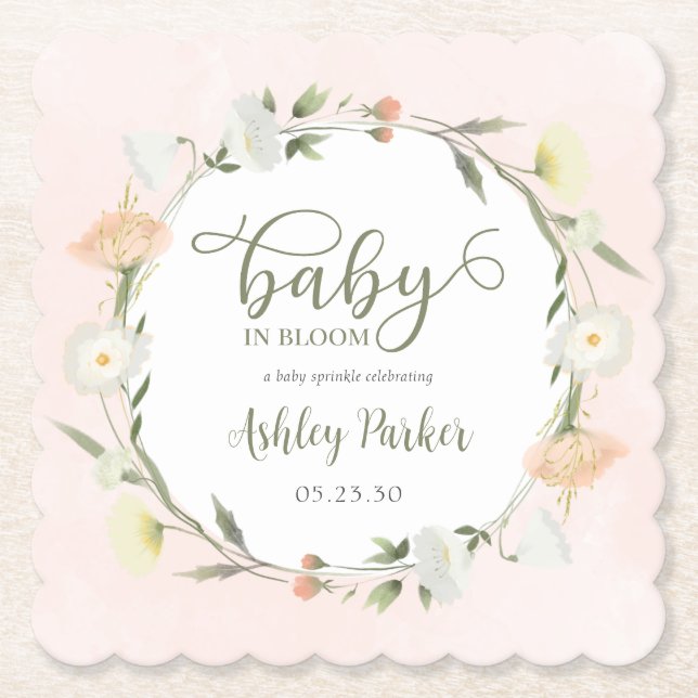 Baby in Bloom Wildblume Baby Sprinkle Untersetzer (Vorderseite)