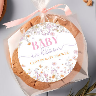 Baby in Bloom Wildblume Babyaufkleber Runder Aufkleber