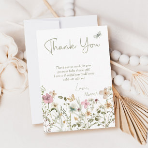 Baby in Bloom Wildblume Babydusche Dankeskarte