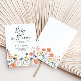 Baby in Bloom Wildblume Babydusche Einladung