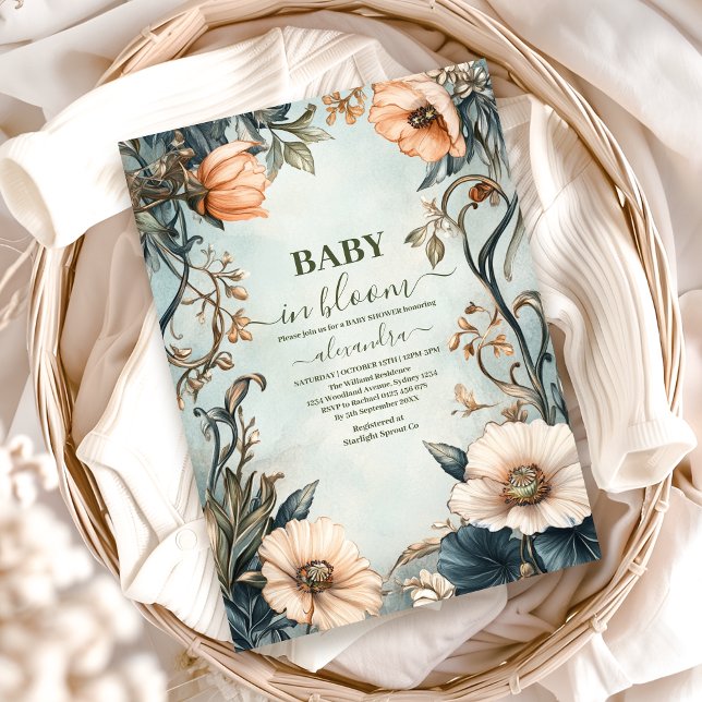 Baby in Bloom Wildblume Babydusche Einladung (Von Creator hochgeladen)