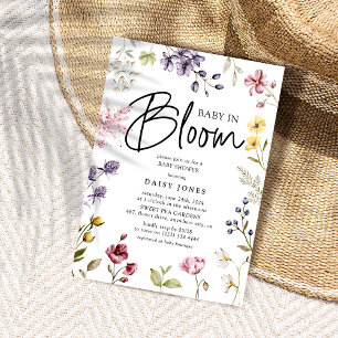 Baby in Bloom Wildblume Babydusche Einladung