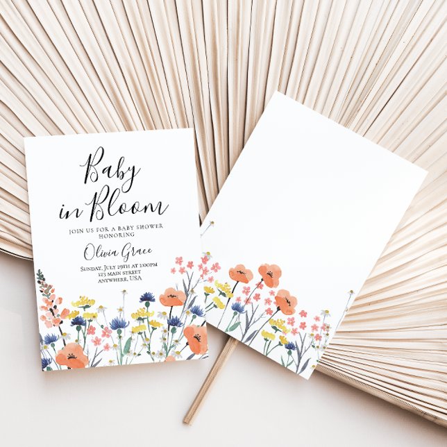 Baby in Bloom Wildblume Babydusche Einladung (Von Creator hochgeladen)