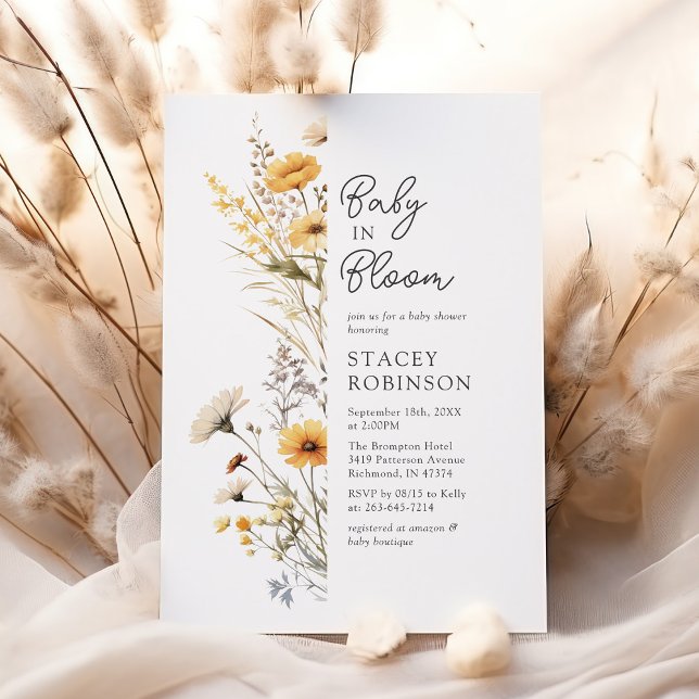 Baby in Bloom Wildblume Babydusche Einladung (Von Creator hochgeladen)