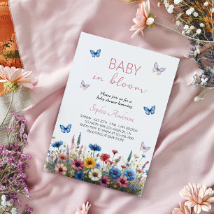 Baby in Bloom Wildblume Babydusche - elegant Einladung