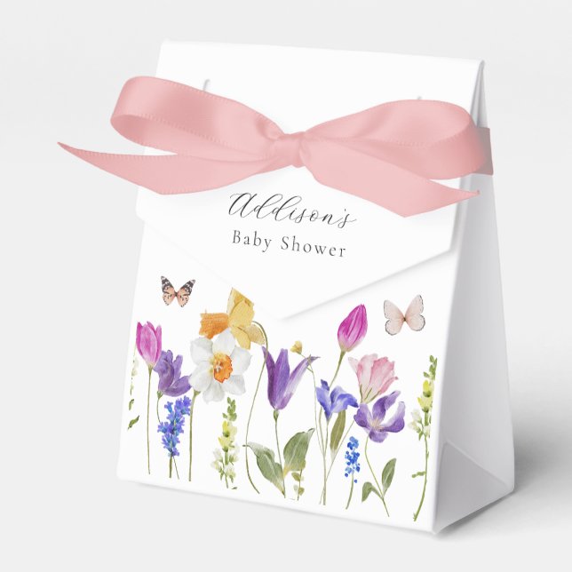Baby in Bloom Wildblume Babydusche Geschenkschachtel (Vorderseite)