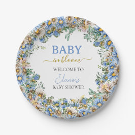 Baby in Bloom Wildblume Babydusche Papier Pappteller
