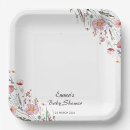 Baby in Bloom Wildblume Babydusche Pappteller