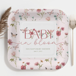 Baby in Bloom Wildblume Babydusche Pappteller