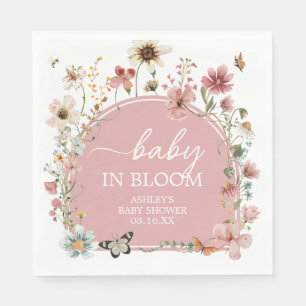 Baby in Bloom Wildblume Babydusche Serviette