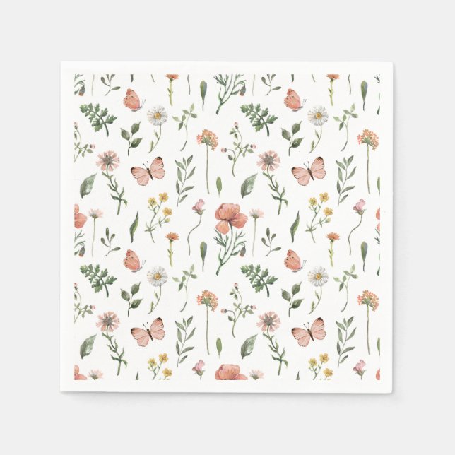 Baby in Bloom Wildblume Babydusche Serviette (Vorderseite)