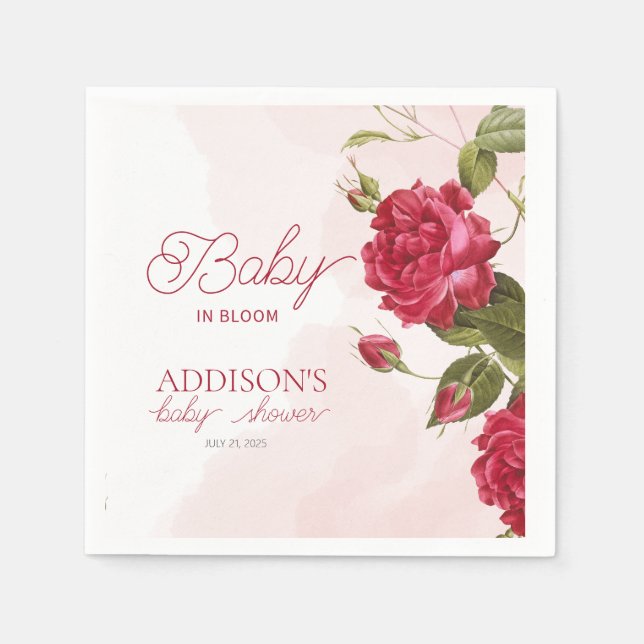 Baby in Bloom Wildblume Babydusche Serviette (Vorderseite)