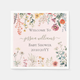 Baby in Bloom Wildblume Babydusche Serviette