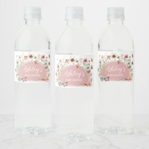 Baby in Bloom Wildblume Babydusche Wasserflaschenetikett