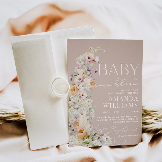 Baby in Bloom Wildblume Boho Baby Girl Shower Einladung (Von Creator hochgeladen)