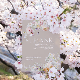 Baby in Bloom Wildblume Boho Kinderdusche Dankeskarte