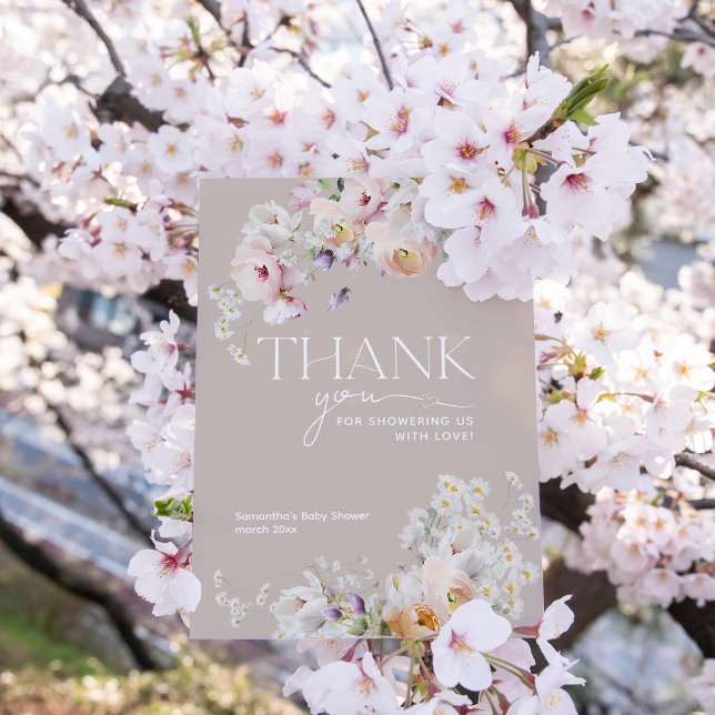 Baby in Bloom Wildblume Boho Kinderdusche Dankeskarte (Von Creator hochgeladen)