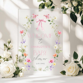 Baby in Bloom Wildblume Bow Kinderdusche Begrüßung Acrylschild