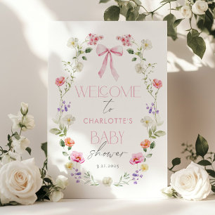 Baby in Bloom Wildblume Bow Kinderdusche Begrüßung Poster