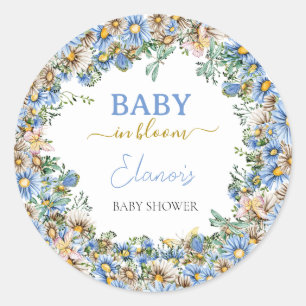 Baby in Bloom Wildblume Elegante Baby-Dusche Runder Aufkleber