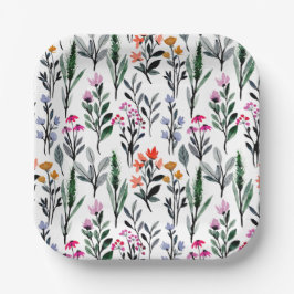 Baby in Bloom Wildblume Garden Kinderdusche Pappteller